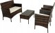 Zestaw mebli ogrodowych technorattan RENO II 4os. brązowy 1