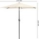 Składany parasol ogrodowy balkonowy regulowany 210 cm beżowy 8