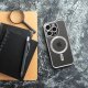 Etui Magsafe do Apple iPhone 16 Pro (Przezroczyste, Srebrne, Tytan, Case) 2