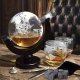 Karafka do Whisky Globus + 2 Szklanki + Szczypce + Kostki Chłodzące ZESTAW 2