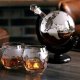Karafka do Whisky Globus + 2 Szklanki + Szczypce + Kostki Chłodzące ZESTAW 9