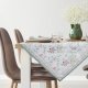 Bieżnik z drukowanym wzorem w kwiaty 90x90 naturalny + miętowy 1