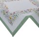 Bieżnik z drukowanym wzorem w kwiaty 90X90 naturalny + zielony 1