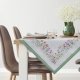 Bieżnik z drukowanym wzorem w kwiaty 90X90 naturalny + zielony 1