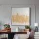 Obraz ręcznie malowany Abstrakcja glamour 80X80 biały+złoty 2
