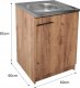 Szafka pod zlewozmywak zlew deante dąb złoty 60 x 60 zestaw syfon zlew 1
