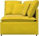 Modułowy Narożnik Sofa z Poduszkami Żółty 100 cm 2