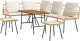 vidaXL Zestaw 3 Naturalny Rattan, Metal Kompaktowy Trwały Zestaw Sof 8