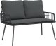 vidaXL Zestaw 2 Czarny Rattan Średni Lekki Sofa ogrodowa 3