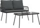 vidaXL Zestaw 2 Czarny Rattan Średni Lekki Sofa ogrodowa 8