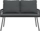 vidaXL Zestaw 2 Czarny Rattan Średni Lekki Sofa ogrodowa 9