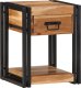 vidaXL Stolik Nocny Brązowy Lite drewno akacjowe, Żelazo 40 x 35 x 50 cm 3