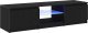 vidaXL Szafka pod telewizor Czarna dębowa Lite drewno dębowe 5
