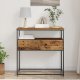 vidaXL Stolik Konsolowy Stare drewno Drewno, Metal 75 x 40 x 75 cm 3