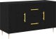 vidaXL Sideboard Czarny dąb Lite drewno dębowe Średni 3