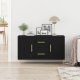vidaXL Sideboard Czarny dąb Lite drewno dębowe Średni 4