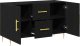 vidaXL Sideboard Czarny dąb Lite drewno dębowe Średni 5