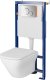Zestaw podtynkowy Cersanit miska LARGA SQUARE  CleanOn, deska duroplastowa wolnoopadająca, przycisk OPTI B2 chrom błysk (S701-684) SET B665 TECH LINE OPTI 1