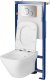 Zestaw podtynkowy Cersanit miska LARGA SQUARE  CleanOn, deska duroplastowa wolnoopadająca, przycisk OPTI B2 chrom błysk (S701-684) SET B665 TECH LINE OPTI 1
