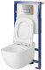Zestaw podtynkowy Cersanit SET B657 TECH LINE OPTI, miska zawieszana CASPIA CleanOn, deska duroplastowa wolnoopadająca, przycisk OPTI A1 chrom błysk (S701-648) 1