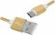 Kabel USB - Micro USB 1m, oplot, złoty, LX8452 1