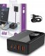 Ładowarka Sieciowa GaN 65W PD Quick Charge 3.0 4-portowa z Wyświetlaczem Ochrona 9S 1