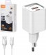 Ładowarka USB 20W PD QC3.0 kabel USB-A USB-C LDNIO A2318C_UC 1
