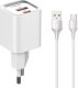 Ładowarka USB 20W PD QC3.0 kabel USB-A USB-C LDNIO A2318C_UC 1