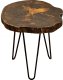 Stolik z plastra drewna Żywica epoksydowa 40 cm x 44 cm x 5 cm Nogi 43 cm | Szlifowany, Lakierowany spód (matowy), Opalany, Brokat PDOS_035019_Z07 1