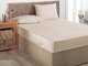 Satin sheet with elastic CREYA STRIPE, light brown, 200 x 200 + 25 cm, 100% cotton 1