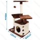 Drapak dla kota 60x40x92cm wieża domek legowisko 2 poziomy do zabawy 2