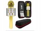 Mikrofon bezprzewodowy bluetooth głośnik karaoke okrągły z etui różne tryby 8