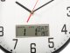 Zegar ścienny duży cichy 30cm okrągły wskazówkowy data temperatura drewno 13