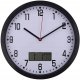 Zegar ścienny duży cichy 30cm okrągły wskazówkowy data temperatura drewno 1