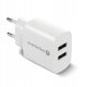 Ładowarka sieciowa 2 x USB 2.4A biała 2