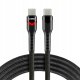 Kabel pleciony USB-C -> USB-C 2m 240W RGB czarny 2