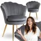 Krzesło Tapicerowane Welurowe Do Toaletki Sypialni Glamour VIOLA Szare 1