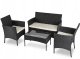 Zestaw Mebli Ogrodowych Technorattan Taras Ogród Komplet Czarne MISSISIPI 11