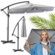 Parasol Ogrodowy Składany Duży na Taras Plażowy Pokrowiec AKRON Szary 1