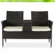 Sofa Kanapa Rattanowa Ława Ławka Ogrodowa Na Taras Ogród KENT Brązowa 5