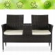 Sofa Kanapa Rattanowa Ława Ławka Ogrodowa Na Taras Ogród KENT Brązowa 9
