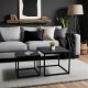 Stolik Kawowy Czarny Kwadratowy 2w1 Ława Loft Czarna Industrialna TEVET 1