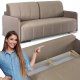 Sofa Kanapa Rozkładana z Funkcją Spania Wersalka Dwuosobowa Beżowa IBIZA 1