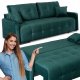 Sofa Kanapa Rozkładana z Funkcją Spania Wersalka Dwuosobowa Zielona FAVIO 1