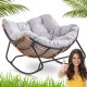 Fotel Leżak Ogrodowy Bujany Bujak Leżanka Do Salonu Na Taras ELTON Szary 1