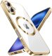 Etui Case MagSafe Case do iPhone 16 Plus Glamour Luxury obudowa Slim Ring Alogy złote przezroczyste + szkło hartowane 1