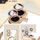 Etui Case MagSafe Case do iPhone 16 Plus Glamour Luxury obudowa Slim Ring Alogy złote przezroczyste + szkło hartowane 6