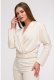 B292 Bluza z kopertowym dekoltem - waniliowa (kolor ecru, rozmiar L) 3