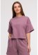 B294 Bluza oversize z krótkimi rękawami - wrzosowa (kolor wrzos, rozmiar 2XL/3XL) 1