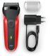 Braun Series 3 300s, Foil shaver, 2 SensoFoil, Black, Red, LED, Battery, Nickel-Metal Hydride (NiMH) 2